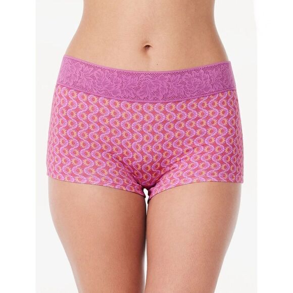 Modal and Lace Hi Cut & Boyshort Panties Underwear Brief 2, 3-Packs Size M - Picture 11 of 11